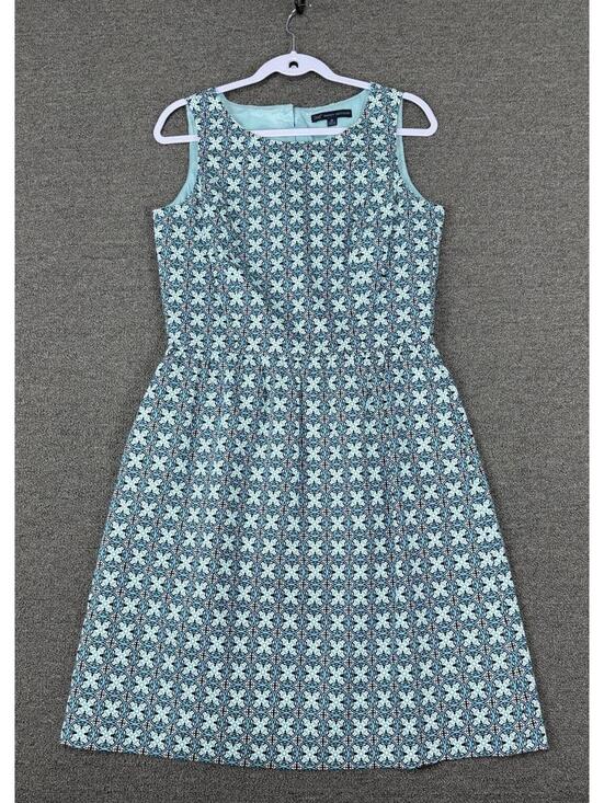 Dresses & Skirts - Brooks Brothers 346 Women's 12 Blue Sleeveless Geometric/Floral Dress Preppy